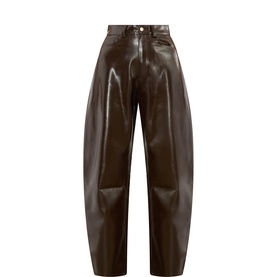 Grace Faux Leather Barrel Leg Trousers