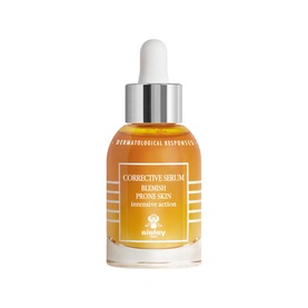 Sisley Corrective Serum for Blemish Prone Skin in amber glass dropper bottle with silver cap