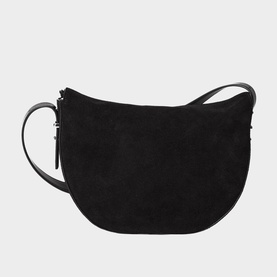 Fold-Over Suede Crossbody Bag