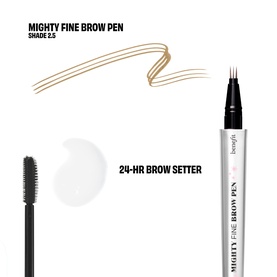 Benefit The Great Brow Hall Eyebrow Pen & 24Hr Brow Setter Duo Gift Set, shade 2.5, showing pen tip detail and brow swatch