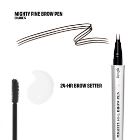 Benefit The Great Brow Hall Eyebrow Pen & 24Hr Brow Setter Duo Gift Set, Shade 5 brow pen with spoolie and clear setter pen shown