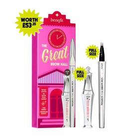 Benefit The Great Brow Hall Eyebrow Pen & 24Hr Brow Setter Duo Gift Set with pink gift box, full-size brow pen and setter