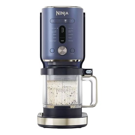 Ninja Ice Cream Maker 11-in-1, navy blue with clear 710ml container and digital display panel