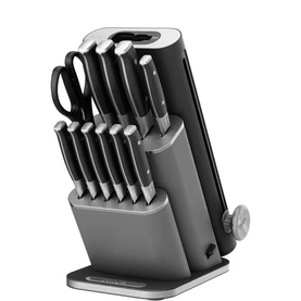 13-Piece Knife Block Set Sharpener Black