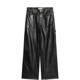 Perya Wide-Leg Leather Trousers