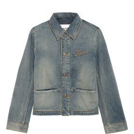 Lessa Washed Logo Denim Jacket