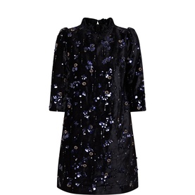 Fia Velvet Beaded Mini Dress