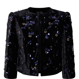 Jade Velvet Beaded Jacket