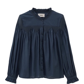 Tonia Embroidered Ruffle Blouse