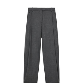 Aries Pleated Mid-Rise Barrel Leg Trousers