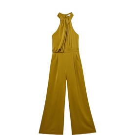 Finley Draped Halter Wide Leg Jumpsuit