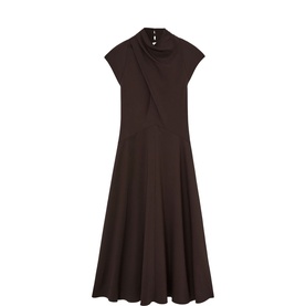 Alma Pleat Detail Flared Dress