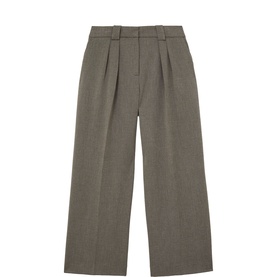 Katya Pleated Mid-Rise Wide Leg Trousers