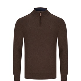 Liam Wolfhound Logo Quarter Zip Sweater