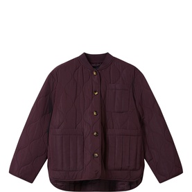Button Front Quilted Coat