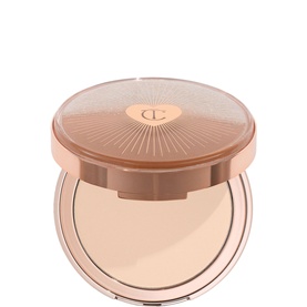 Charlotte Tilbury Hollywood Flawless Light Tricks Eye Palette in Fair, compact pressed powder with rose gold mirrored lid