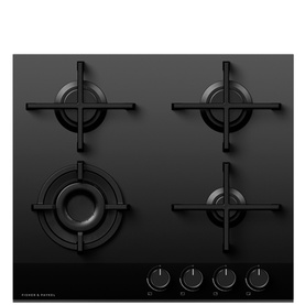 Series 9 60cm 4 Burner Gas Glass Hob Black
