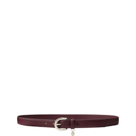 Logo Charm Crosshatch Leather Belt