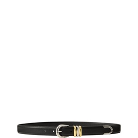 Metal Keeper Leather Skinny Belt