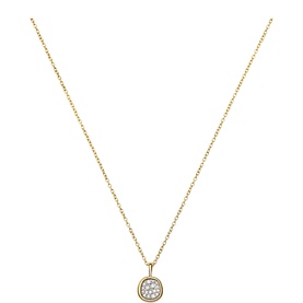 Missoma gold-tone necklace with round pav&eacute; crystal pendant on fine chain