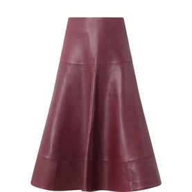Olympia Leather Flared Skirt