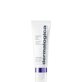 Dermalogica Stabilising Repair Serum in white and purple tube, full-size skincare serum for face and body