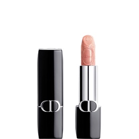 Dior Rouge Dior Couture Lipstick Limited Edition in nude pink, shown open beside black and silver bullet case with embossed CD logo