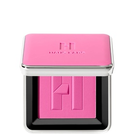Haus Labs Color Fuse Blush Powder in Dragon Fruit Daze, vibrant pink pressed powder compact with embossed logo lid