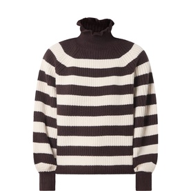 Pointelle Striped Cashmere Sweater