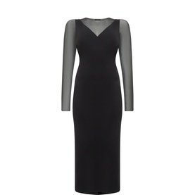 Refolo Tulle Sleeve Pencil Dress