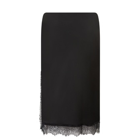 Gestro Satin Lace Hem Skirt