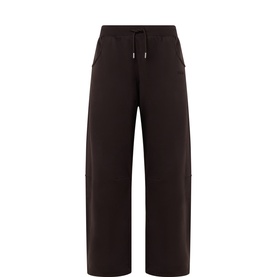 Tala Sweat Bottom in Americano brown, wide-leg silhouette with drawstring waist and cargo-style side pockets