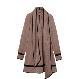 Alwen Printed Scarf Tie Mini Flared Dress