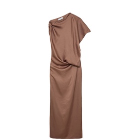 Paige Asymmetric Draped Off The Shoulder Dress