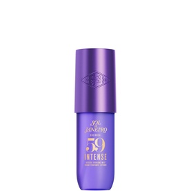Sol De Janeiro Cheirosa 59 Intense Perfume Mist in purple bottle with gold cap, body mist spray format