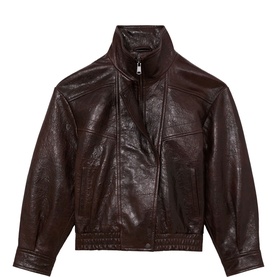 Petra Textured Oversized Leather Jacket
