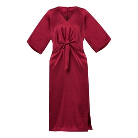 Aibhe Satin Tie Front Flared Dress