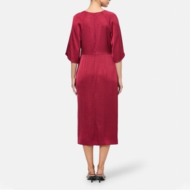 Aibhe Satin Tie Front Flared Dress