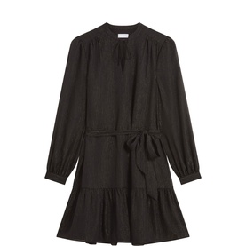 Morena Tie Detail Mini Flared Dress