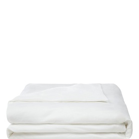 Folded white duvet cover with a clean hem detail, photographed against a white background
