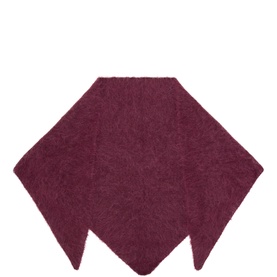 American Vintage light brown alpaca blend triangular scarf with soft brushed texture and pointed hem detail