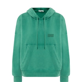 American Vintage hoodie in Aneth Vintage green, 100% cotton with kangaroo pocket, drawstring hood, and small chest logo print