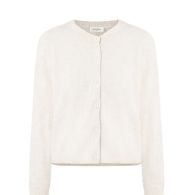 American Vintage knitwear cardigan in Mastic Chine, round neck, button-front fastening, long sleeves, relaxed fit