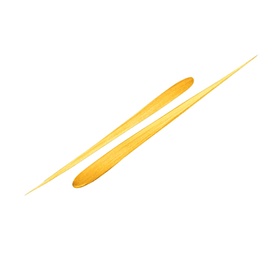 Chanel eye liner pencil in gold tone, shown as two slim applicator sticks with pointed and flat oval tips