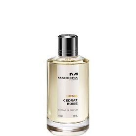 Mancera Intense Cedrat Bois&eacute; Extrait de Parfum, tall clear glass bottle with silver cap, 120ml