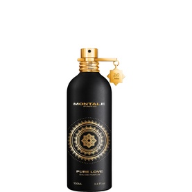 Montale Pure Love Eau de Parfum 100ml in black bottle with gold mandala detail and gold cap