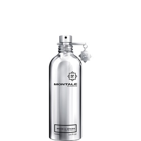 Montale Wood & Spices EDP 100ml in silver spray bottle with embossed logo and silver charm cap