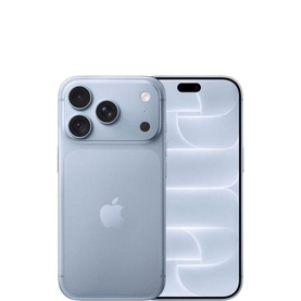 Apple iPhone 18 Pro 2TB in Glacier blue, shown front and back, triple-lens rear camera system and Dynamic Island display