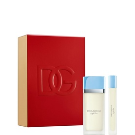 Dolce & Gabbana Light Blue Eau de Toilette Gift Set 50ml, red embossed gift box with EdT bottle and travel spray
