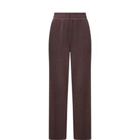 Varley Coffee Bean sweat bottoms with elasticated waist, straight-leg fit in a smooth viscose blend fabric